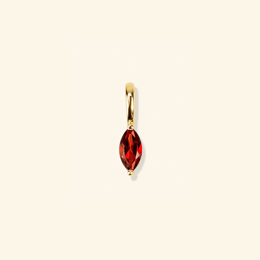 Jan - Garnet birthstone charm in 18K gold vermeil