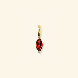 Jan - Garnet birthstone charm in 18K gold vermeil