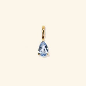 Mar - Aquamarine birthstone charm in 18K gold vermeil