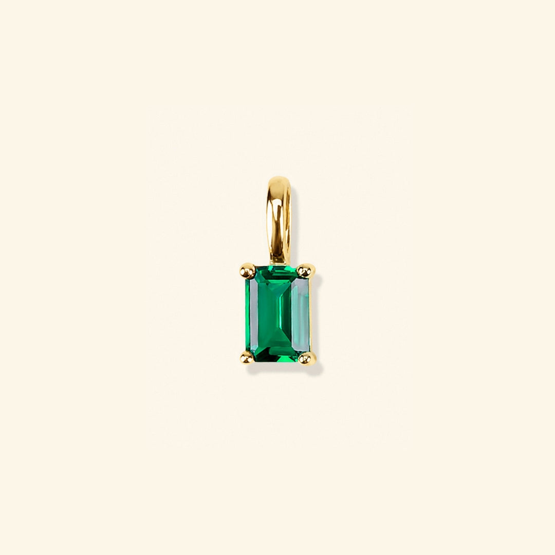 May - Emerald birthstone charm in 18K gold vermeil