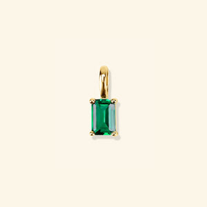 May - Emerald birthstone charm in 18K gold vermeil