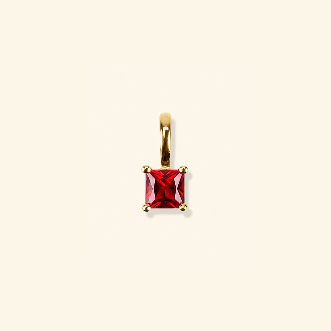 July - Ruby birthstone charm in 18K gold vermeil