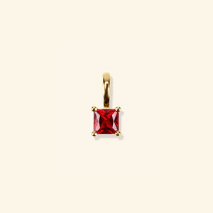 July - Ruby birthstone charm in 18K gold vermeil