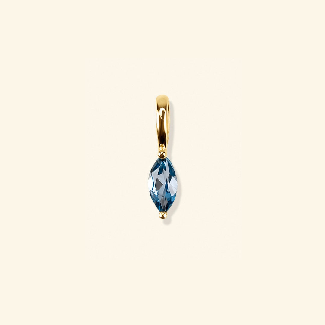 Dec - London Blue Topaz birthstone charm in 18K gold vermeil