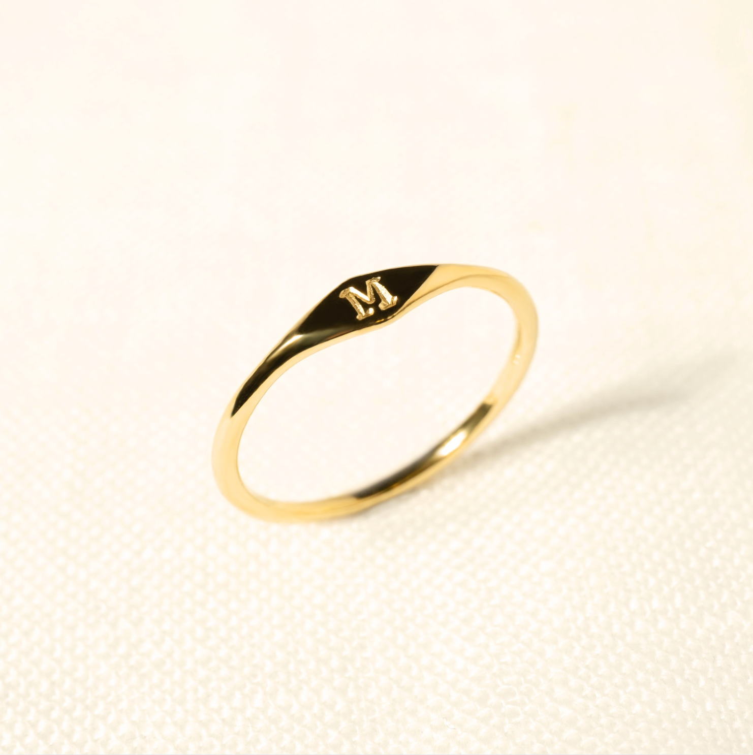 Index Initial Rings Personalized Initial Signet Ring – Gold & Silver | Mellow
